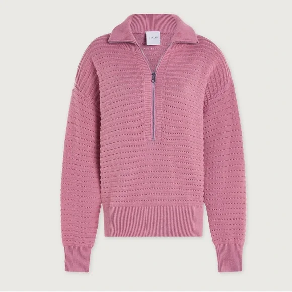 Varley Tara pointelle half zip knit pullover NWT size small - Picture 7 of 8